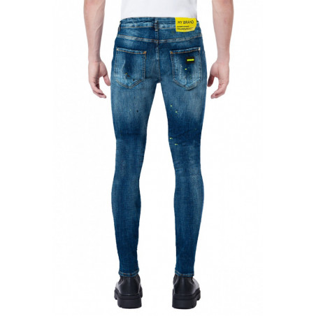 BLUE DISTRESSED NEON YELL 35DE