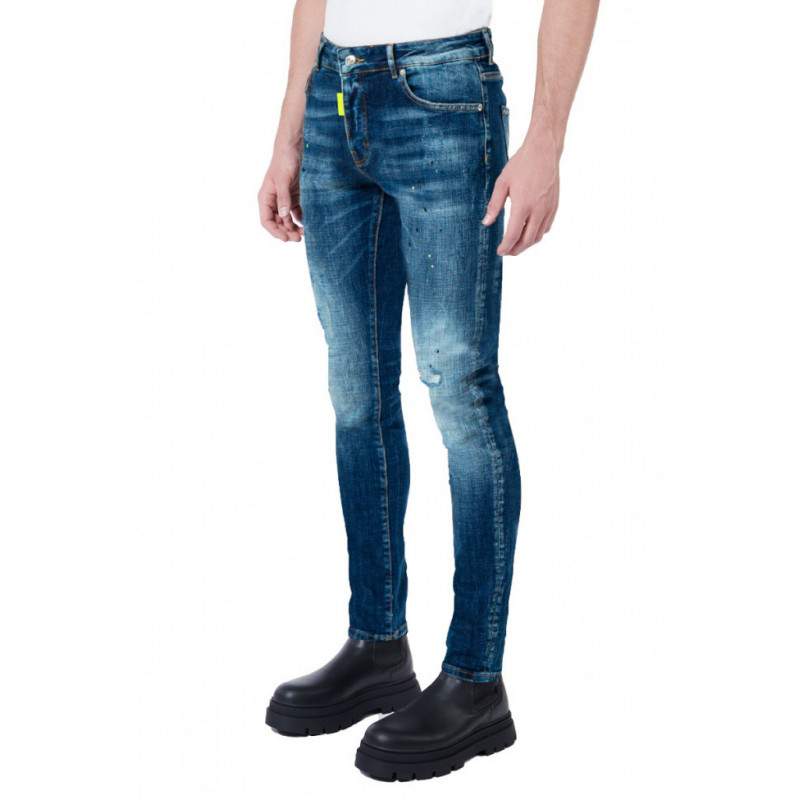 BLUE DISTRESSED NEON YELL 35DE