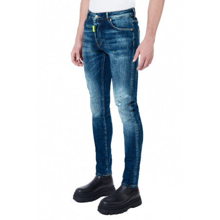 BLUE DISTRESSED NEON YELL 35DE